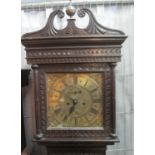 18TH CENTURY OAK 8 DAY LONGCASE CLOCK the face marked Joshua Alloway?, Taunton, the case overall