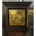 18TH CENTURY 8 DAY BRASS FACED SHROPSHIRE LONGCASE CLOCK marked 'Webster ,Salop', the case having