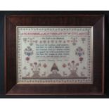 19TH CENTURY CHILD'S NEEDLEPOINT SAMPLER by Elizabeth Warcup, 'Work 1830', with religious text '