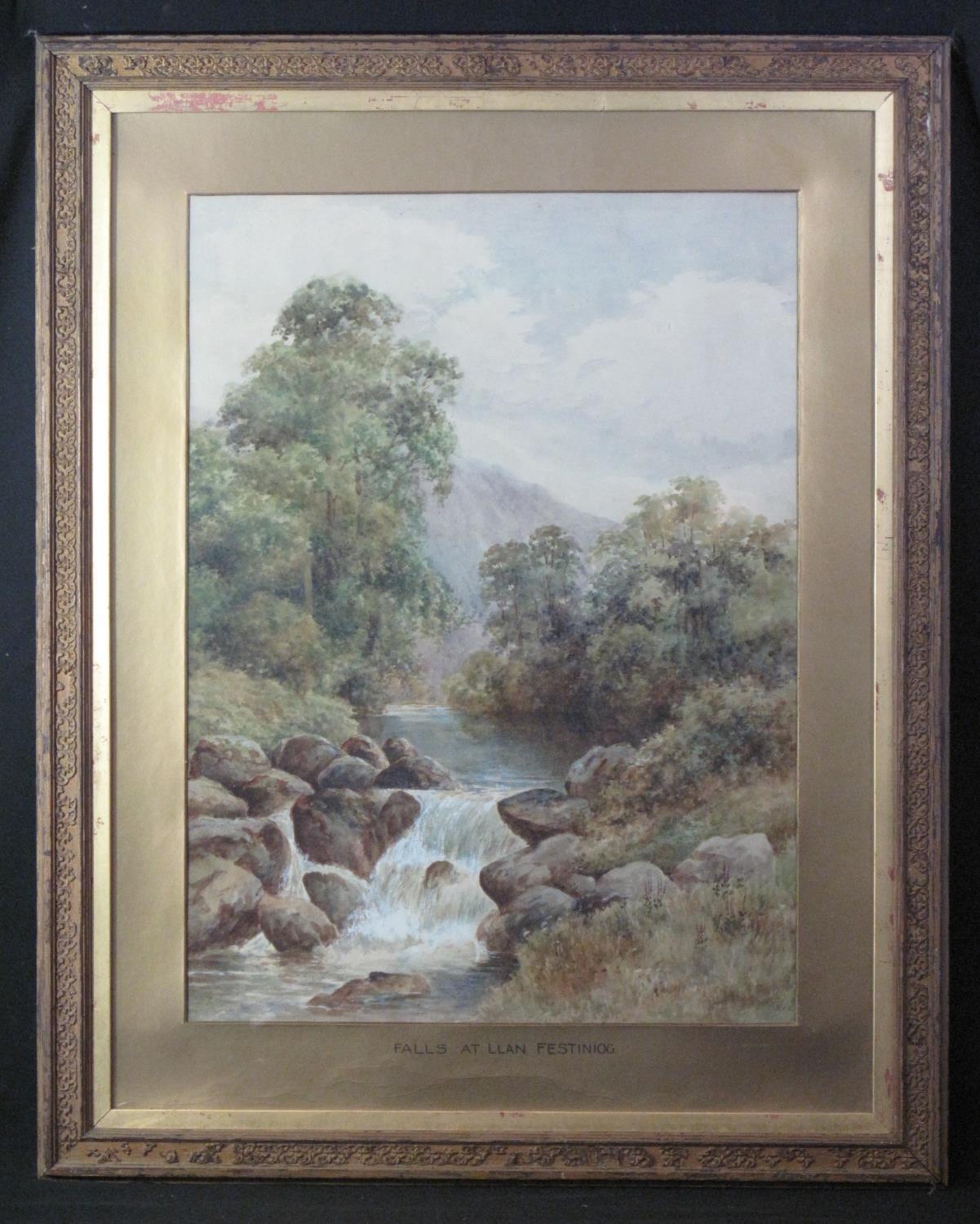 O.H THOMAS (Welsh late 19th/early 20th Century), 'Falls at Llan Festiniog (sic)', signed,