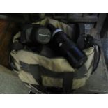 Camera bag containing assorted camera lenses including; Hoya, Pentax etc. (B.P. 21% + VAT)