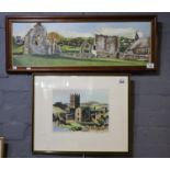 James Priddey, 'St Davids Cathedral, Pembrokeshire', coloured etching signed in pencil by the