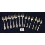 Bag of assorted fiddle and old English pattern silver teaspoons, various. 6 troy ozs approx. (13) (
