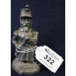 White metal inkwell in the form of a bearded soldier with hinged head, 10cm high approx. (B.P. 21% +