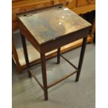 Small stained pine child's school desk. (B.P. 21% + VAT)