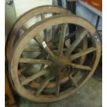 A pair of wagon wheels. (2) (B.P. 21% + VAT)