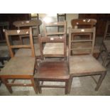 Collection of 19th Century oak bar back farmhouse kitchen chairs. (6) (B.P. 21% + VAT)