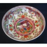 18th/early 19th Century New Hall porcelain Chinese design bowl decorated in enamels with the