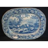 19th Century Welsh Swansea Glamorgan pottery 'Ladies of Llangollen' blue and white transfer