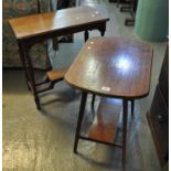 Two similar Edwardian oak occasional tables of rectangular form with under tiers. (2) (B.P. 21% +