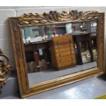 Modern bevel plate rectangular mirror with carved foliate frame. (B.P. 21% + VAT)