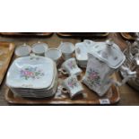 Tray of West German porcelain floral teaware. (B.P. 21% + VAT)
