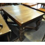 Early 20th Century oak draw leaf table, made for Liberty & Co, Regent St, London, the top with two