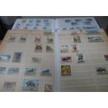 Box with all world selection of stamps in eight albums and stockbooks, 100s of stamps. (B.P. 21% +