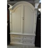 Modern Okra white wood arch top wardrobe or press cupboard. (B.P. 21% + VAT)