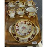 Tray of Royal Albert bone china 'Lady Hamilton' part teaset, together with a set of six Royal