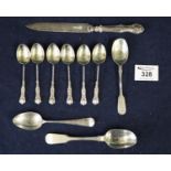 Small collection of silver and silver plated cutlery. (B.P. 21% + VAT)