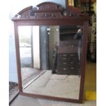 Large Edwardian carved over mantel mirror. (B.P. 21% + VAT)