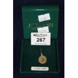 9ct gold pendant. Approximate weight 0.9 grams. (B.P. 21% + VAT)