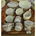 A tray of 19th Century Flight Barr & Barr Worcester porcelain tea and coffee ware items