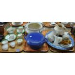 Three trays of assorted china, various to include; Royal Worcester tusk shaped jug and other dresser