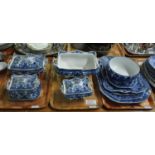 Three trays of Burgess & Leigh Middleport Burslem Raleigh design dinnerware items including; tureens