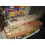 Collection of vintage and modern hand glider models, electronic power workshop in original box