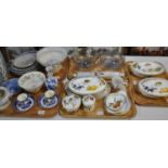 Two trays of Royal Worcester Evesham oven to tableware items, together with a tray of glass, two