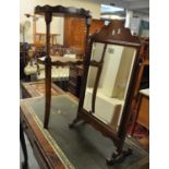 Two reproduction mahogany items of furniture to include; toilet or bedroom swivel mirror and a two