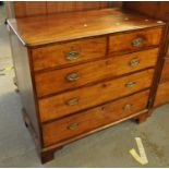 Early 19th Century mahogany straight front chest of two short and three long drawers standing on