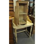 Rustic pine washstand, together with a pine blind panelled pot cupboard. (B.P. 21% + VAT)