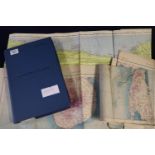 RAF log book folder, RAF form 441 containing assorted maps, mainly of the Far East but also
