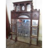 Edwardian heavily carved mirror back over mantel mirror. (B.P. 21% + VAT)