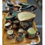 A tray of Royal Doulton and other mainly character jugs, some Toby jugs etc. (B.P. 21% + VAT)