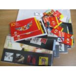 Great Britain stamp selection of Prestige and bar-code booklets and presentation packs for the