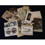 Selection of greetings cards and various postcards. 33 items. (B.P. 21% + VAT)