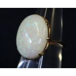 Yellow metal and opal ring. Approximate weight 5.8 grams. (B.P. 21% + VAT)