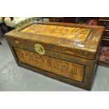 Modern Chinese carved camphor wood chest. (B.P. 21% + VAT)
