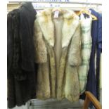 Vintage women's wolf or coyote fur coat, fully lined with suede trim to inner edges. (B.P. 21% +