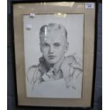 British School (Second World War period), portrait of a young soldier, signed or titled 'Tim', dated