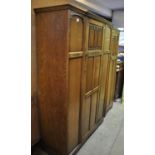 Mid Century oak Old Charm style bedroom suite comprising large and small single door wardrobe. (