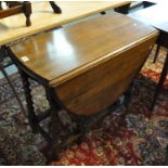 Early 20th Century oak barley twist gate legged table. (B.P. 21% + VAT)