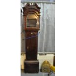 Early 19th Century mahogany longcase clock, case only, with broken arch pediment and Corinthian