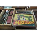 A large collection of mainly vintage Meccano to particularly include; Meccano no.4 set in wooden