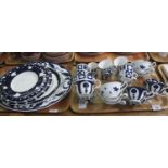 Five trays of Royal Crown Derby unfinished blue and white tea and dinnerware items to include; cups,