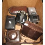 Box of cameras to include; Ilford, Tasco, Brownie Hawkeye etc. (B.P. 21% + VAT)