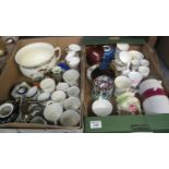 Two boxes of assorted china to include; Japanese eggshell teaware, oriental ceramics, ceramic