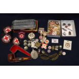Collection of British Red Cross Society medals, medallions and badges, various, white metal