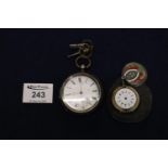 Continental silver key wind lever open faced gentleman's pocket watch with Roman face and a small