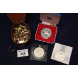Royal Mint silver proof Queen Elizabeth II 1977 Jubilee crown, cased. Together with a similar nickel